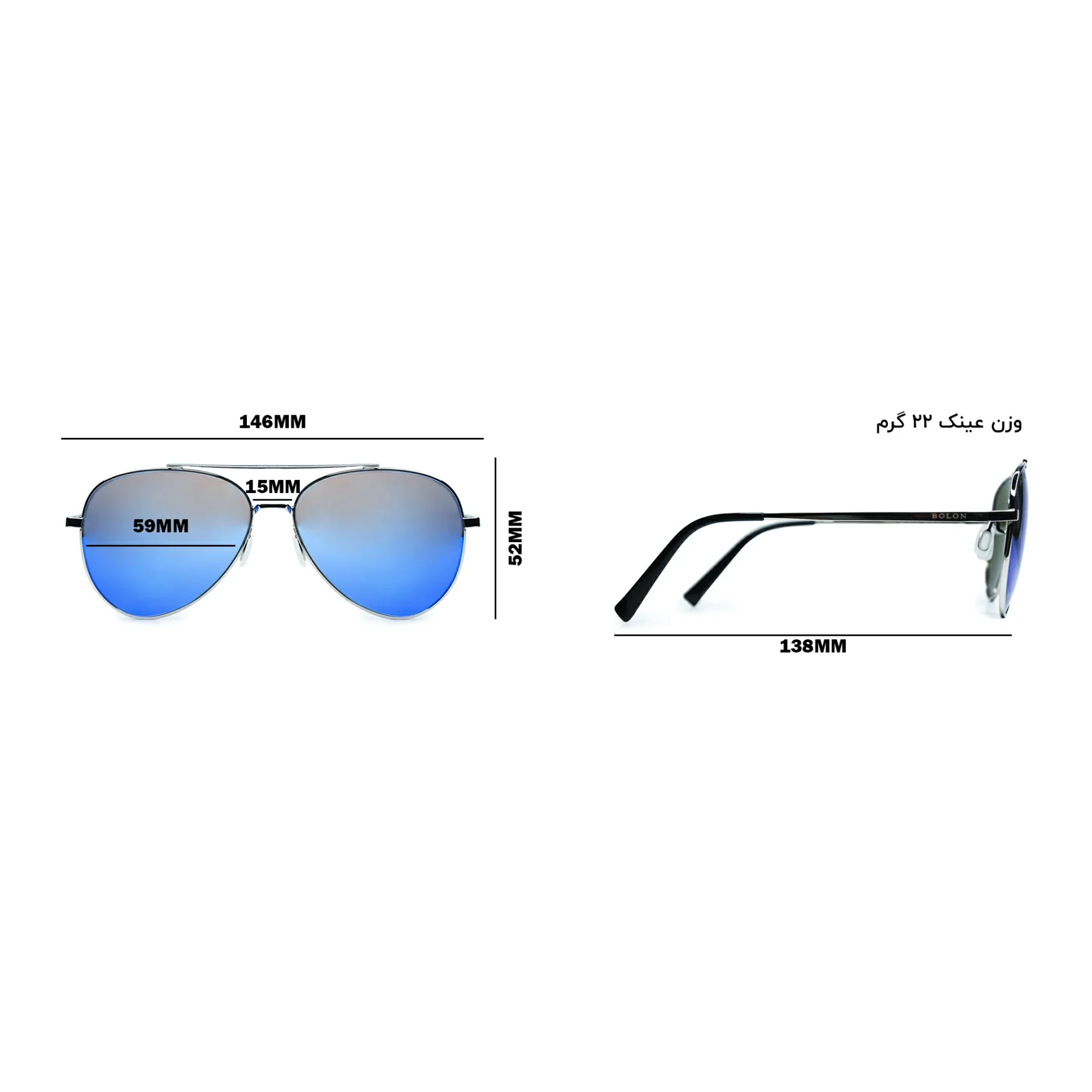 عینک آفتابی بولون مدل BL8027-D90