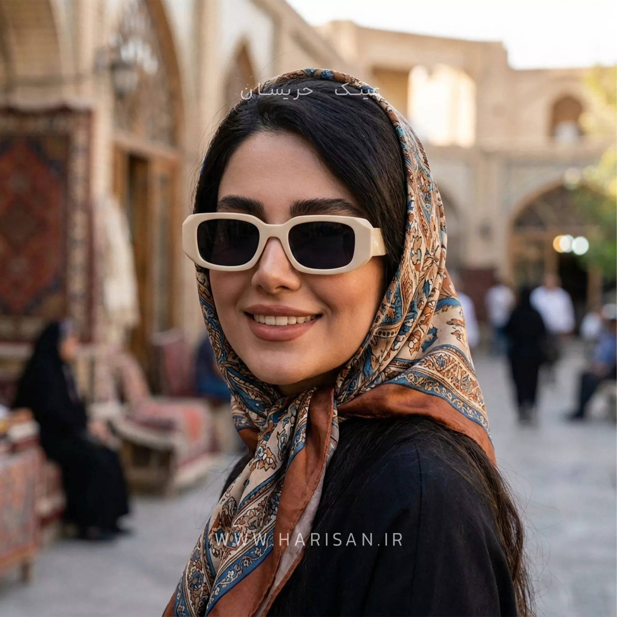 عینک آفتابی مستطیلی دسته سه بعدی M12208